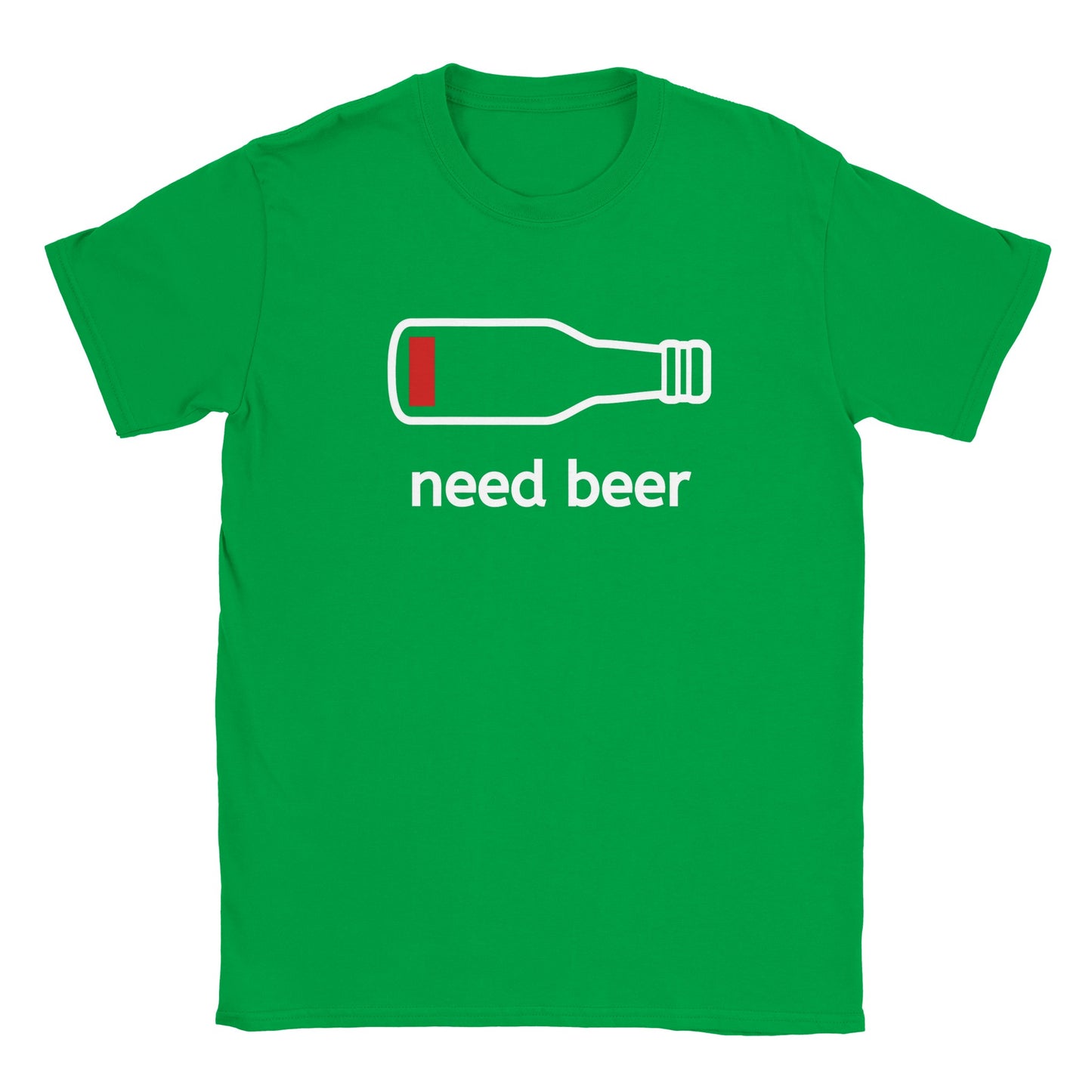 I Need Beer Low Battery Funny Adult Unisex T-Shirt