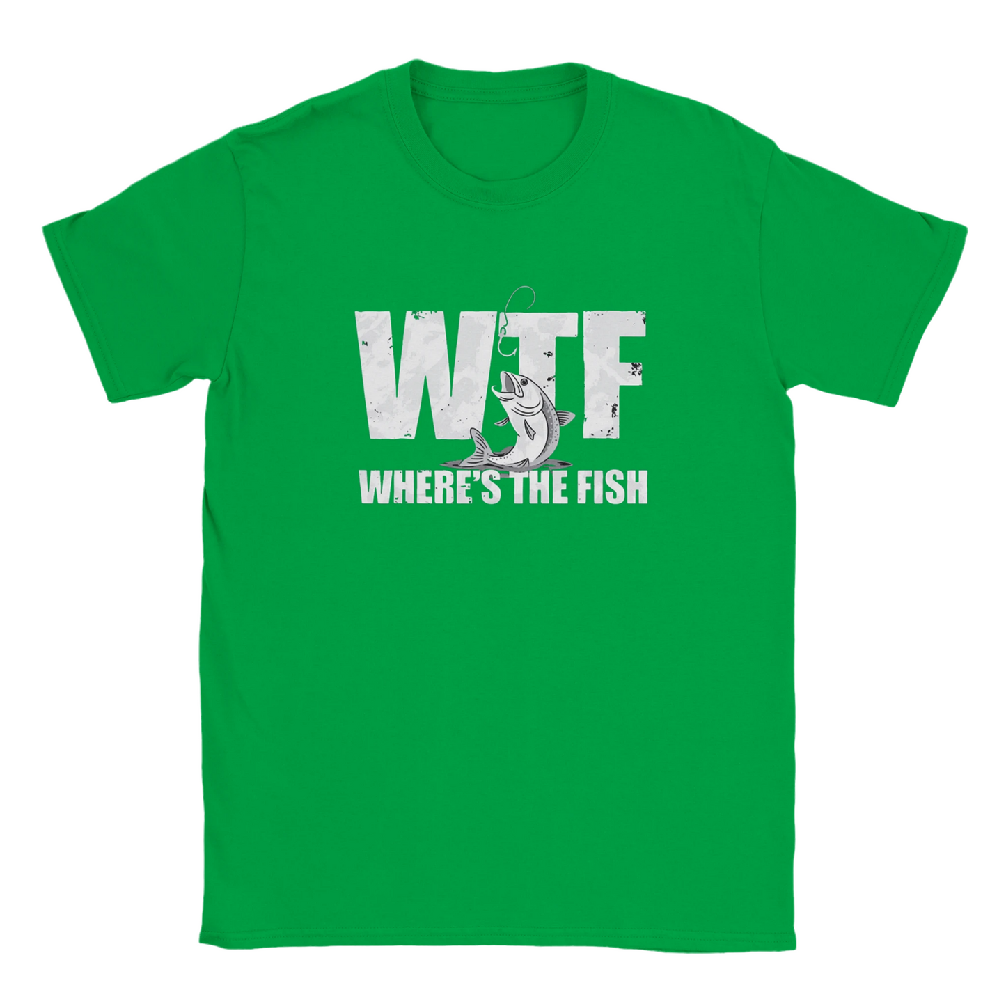 WTF Where's The Fish Funny Fishing Adult Unisex T-Shirt