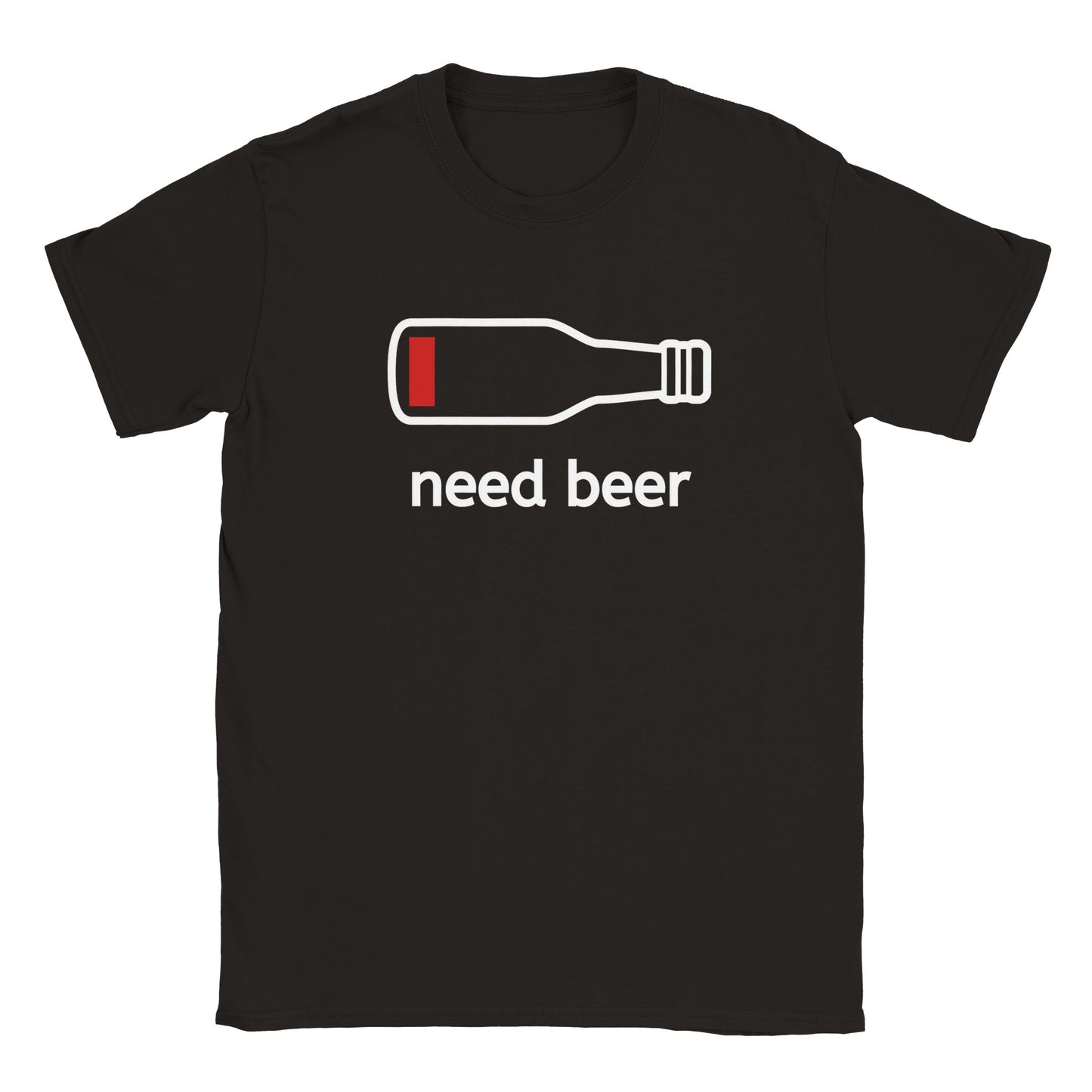 I Need Beer Low Battery Funny Adult Unisex T-Shirt