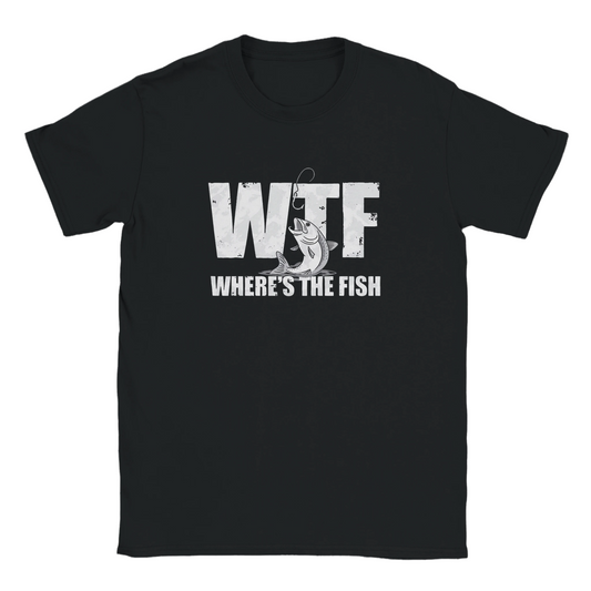 WTF Where's The Fish Funny Fishing Adult Unisex T-Shirt