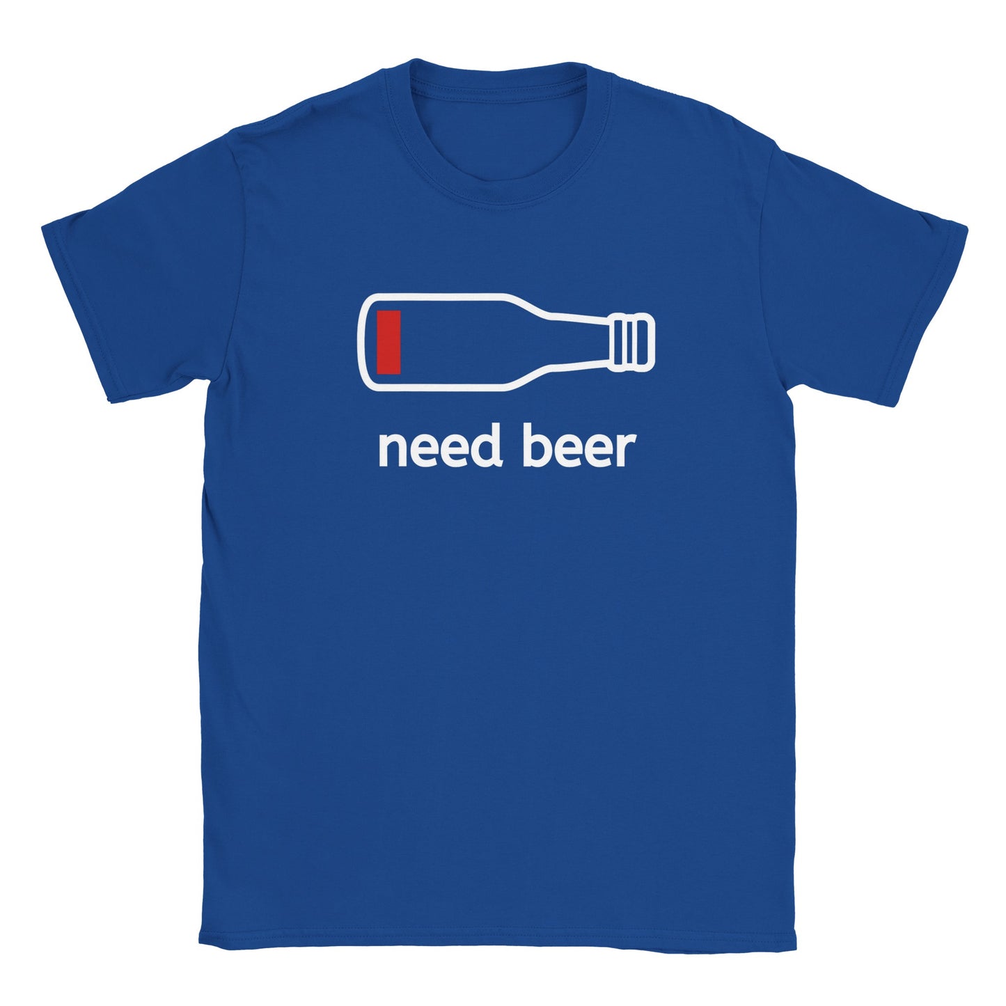I Need Beer Low Battery Funny Adult Unisex T-Shirt