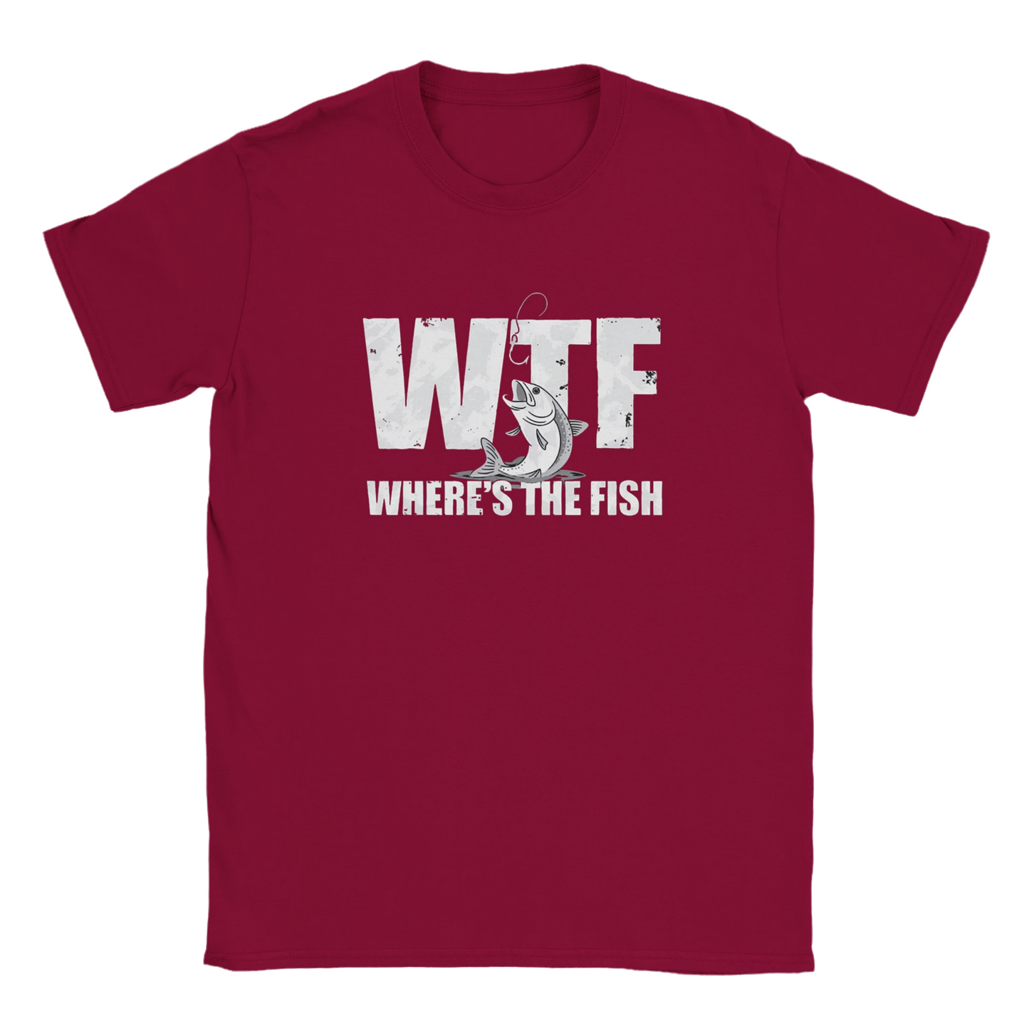 WTF Where's The Fish Funny Fishing Adult Unisex T-Shirt