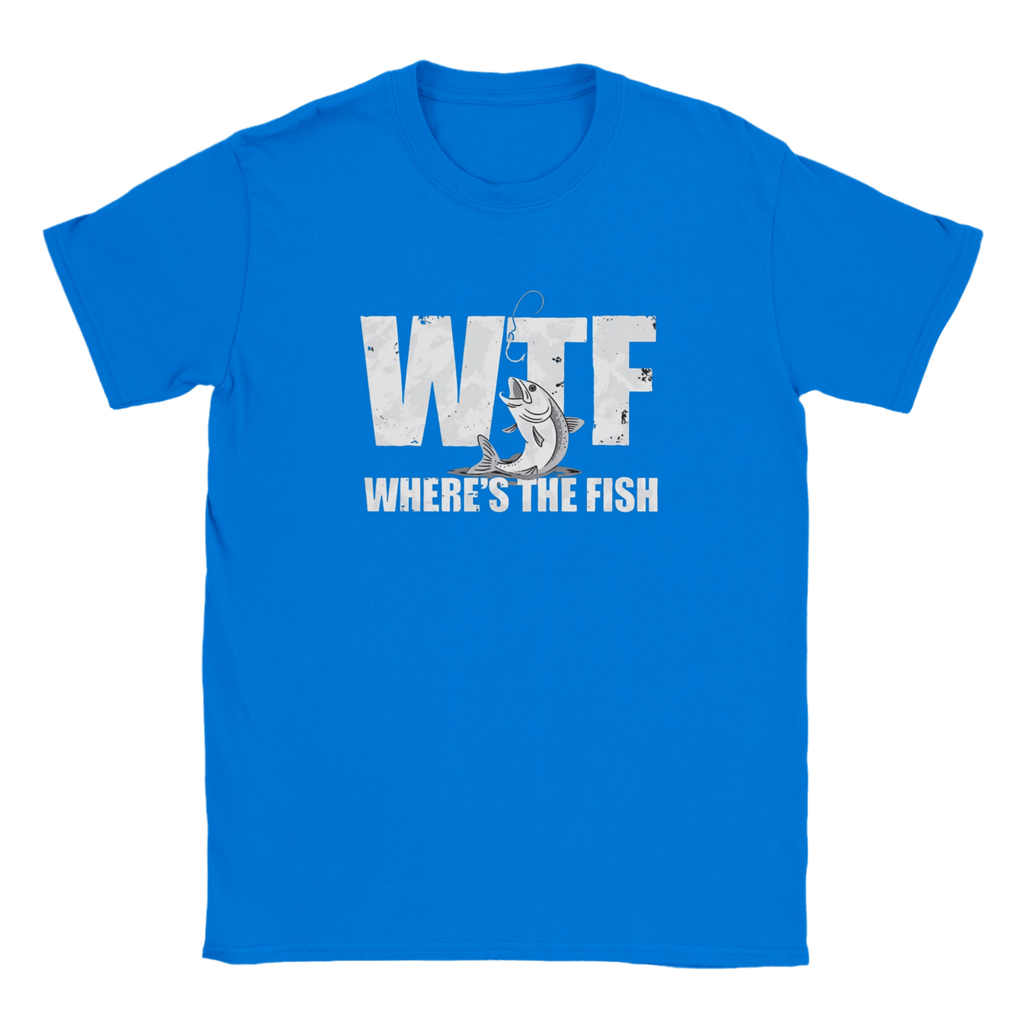 WTF Where's The Fish Funny Fishing Adult Unisex T-Shirt